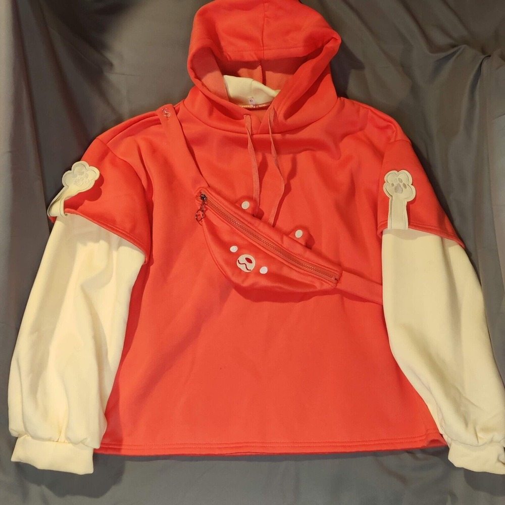 Women‎ Bear Hoodie Long Sleeve Harajuku Anime Hoodie with Detachable Bear Bag